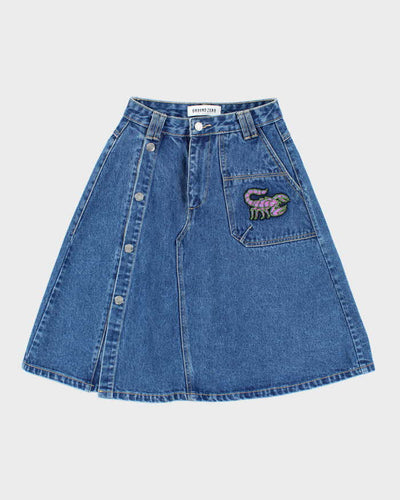 Vintage Y2K Heavyweight Denim Skirt - S