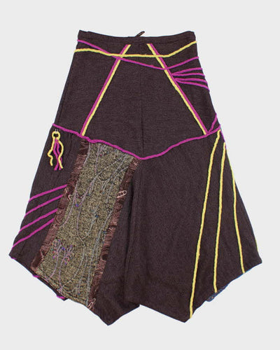 Vintage Y2K Below the Knee Patterned Skirt - S