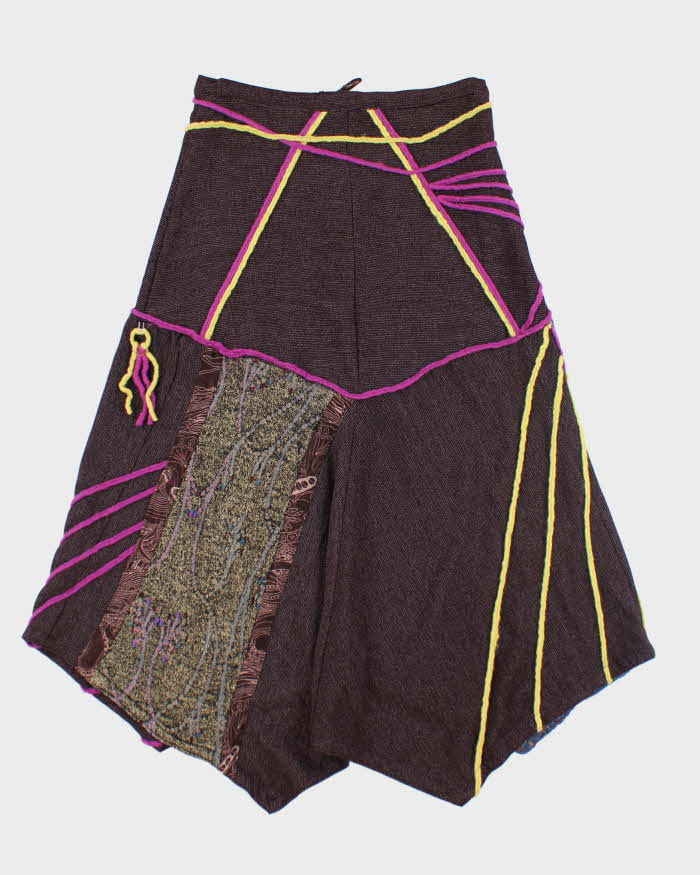 Vintage Y2K Below the Knee Patterned Skirt - S