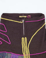 Vintage Y2K Below the Knee Patterned Skirt - S