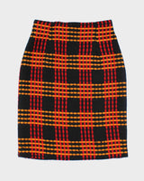 Vintage Pure Wool Patterned Above the Knee Skirt - XS
