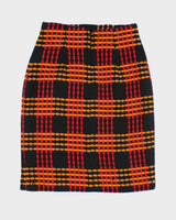 Vintage Pure Wool Patterned Above the Knee Skirt - XS