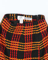 Vintage Pure Wool Patterned Above the Knee Skirt - XS