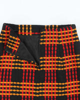 Vintage Pure Wool Patterned Above the Knee Skirt - XS