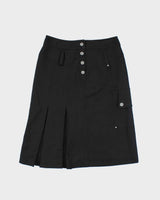 Y2k 00s Javier Simorra Black Silky cargo Skirt - S
