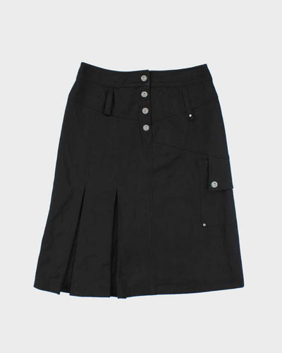 Y2k 00s Javier Simorra Black Silky cargo Skirt - S