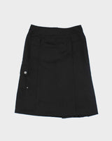 Y2k 00s Javier Simorra Black Silky cargo Skirt - S