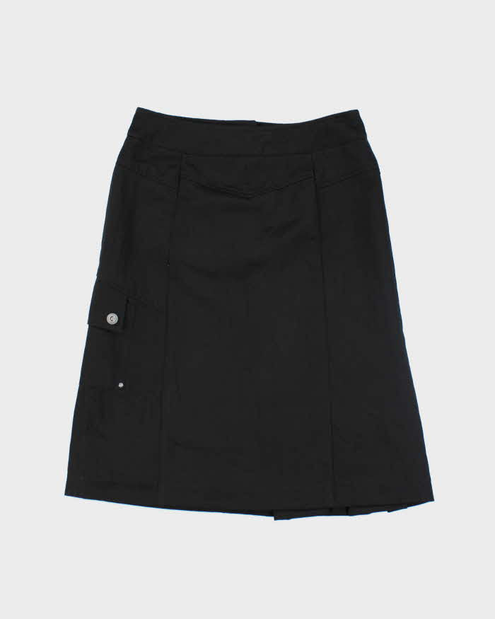 Y2k 00s Javier Simorra Black Silky cargo Skirt - S