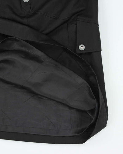 Y2k 00s Javier Simorra Black Silky cargo Skirt - S