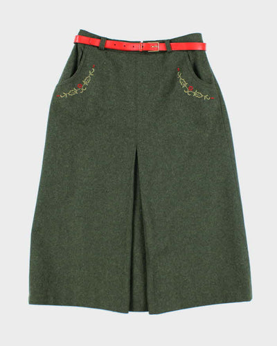 Vintage Wool Embroidered Skirt - XS