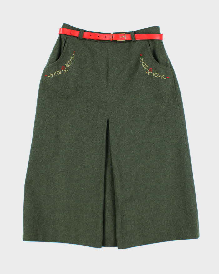Vintage Wool Embroidered Skirt - XS
