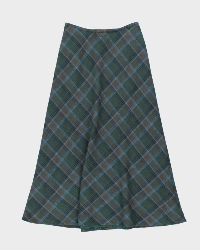 Vintage Checked Wool Blend Skirt - XS