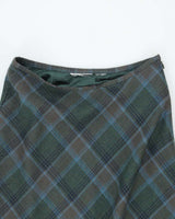 Vintage Checked Wool Blend Skirt - XS