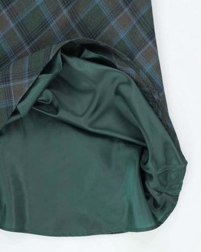 Vintage Checked Wool Blend Skirt - XS