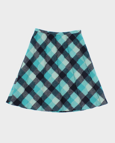 Vintage Checked Wool Skirt - S