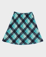 Vintage Checked Wool Skirt - S