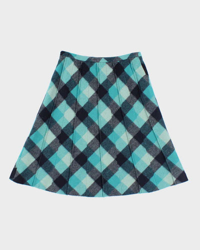 Vintage Checked Wool Skirt - S