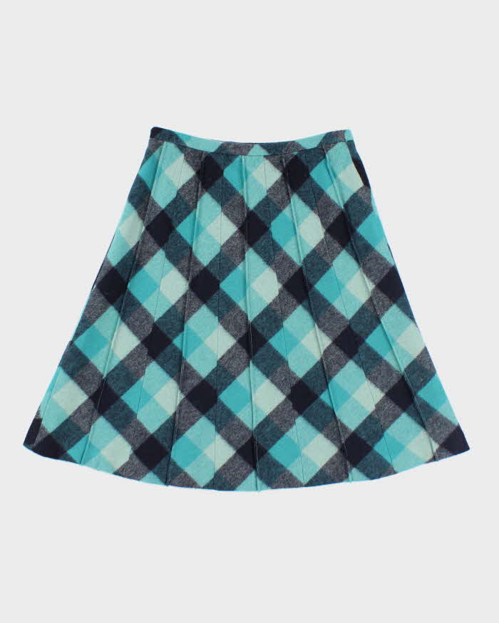 Vintage Checked Wool Skirt - S