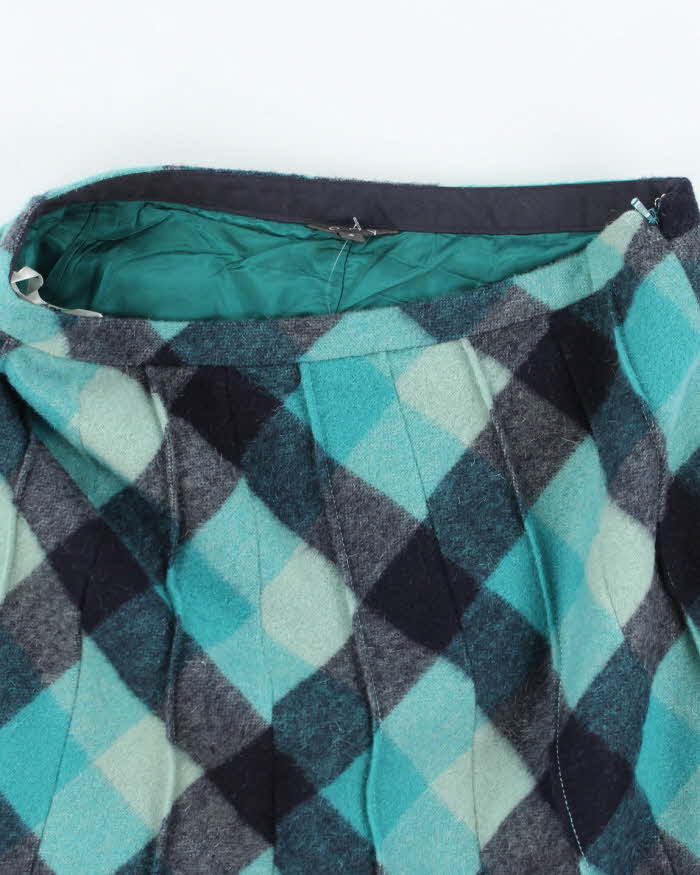 Vintage Checked Wool Skirt - S