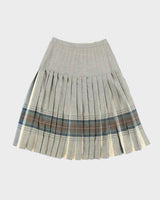 Vintage Highland Queen Pleated Wool Skirt - S