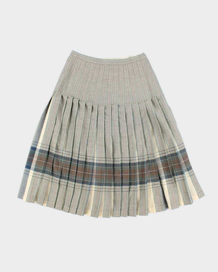 Vintage Highland Queen Pleated Wool Skirt - S