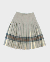 Vintage Highland Queen Pleated Wool Skirt - S