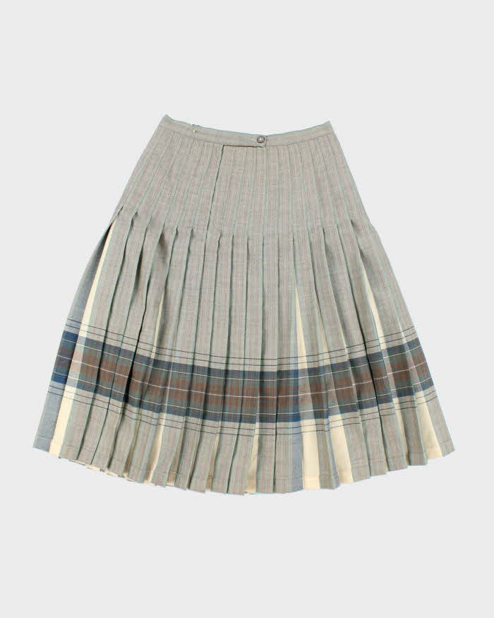Vintage Highland Queen Pleated Wool Skirt - S