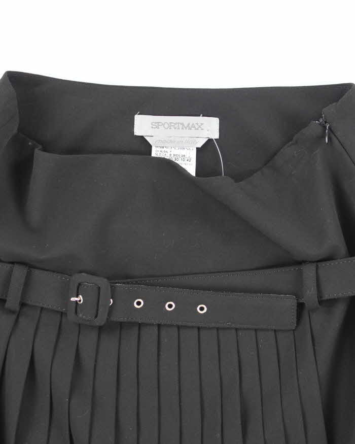 Vintage Sportmax Black Pleated Skirt - S