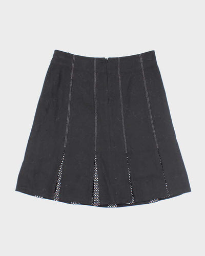 Y2k 00s Vex Pleated Black Skirt - S