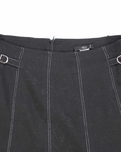 Y2k 00s Vex Pleated Black Skirt - S