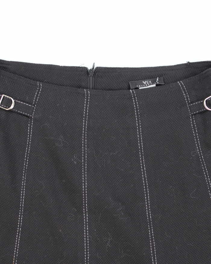Y2k 00s Vex Pleated Black Skirt - S