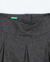 Vintage Benetton Wool &amp; Silk Blend Pleated Grey Skirt - S