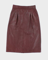 Vintage Red Leather Skirt - S