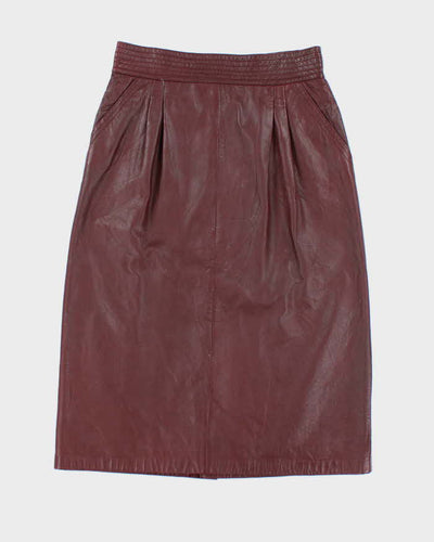 Vintage Red Leather Skirt - S