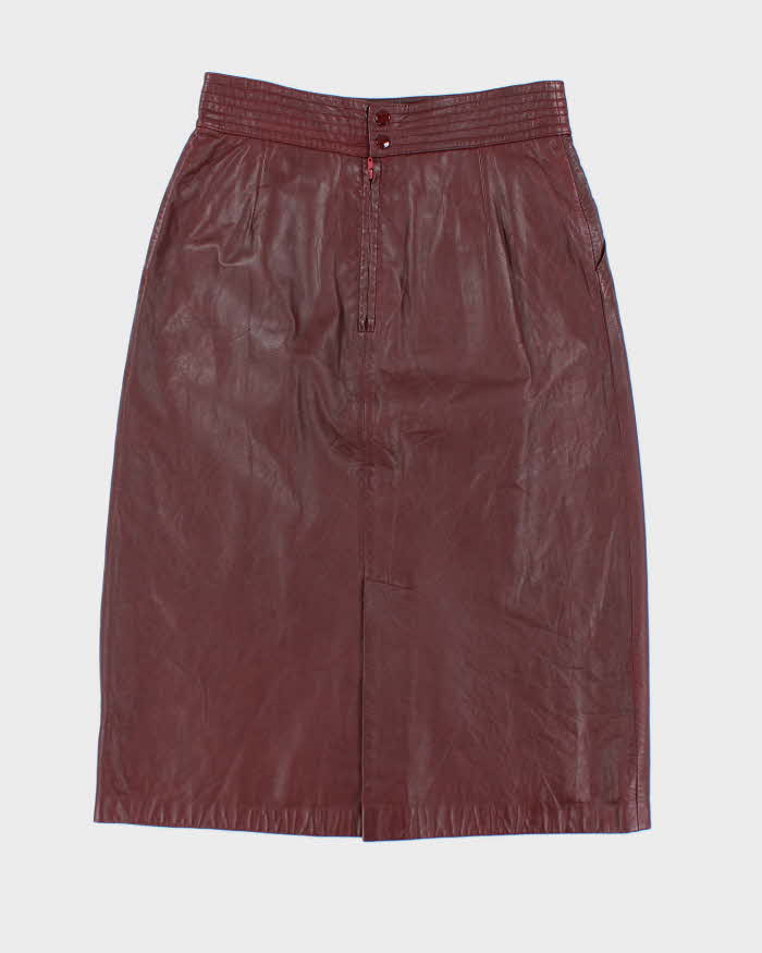 Vintage Red Leather Skirt - S