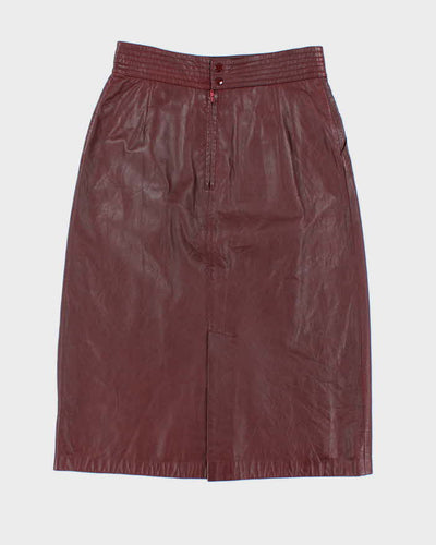Vintage Red Leather Skirt - S