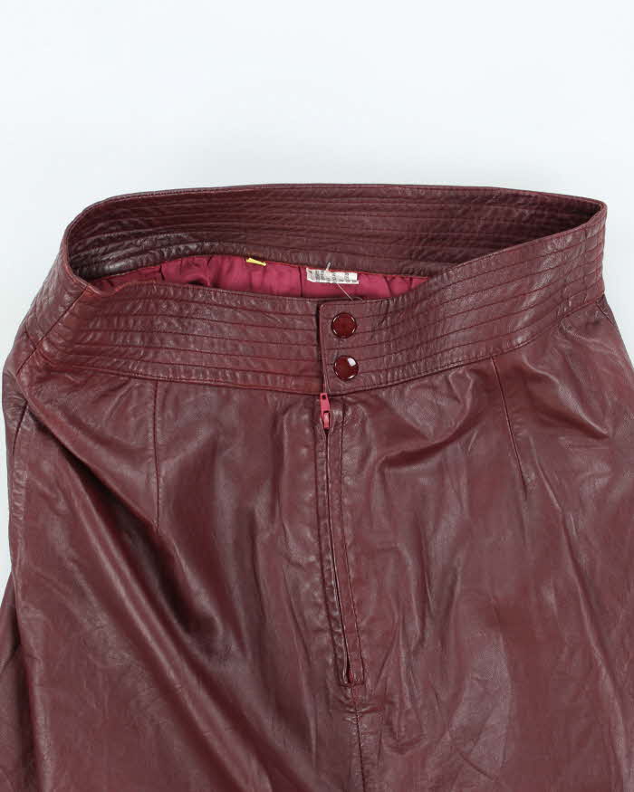 Vintage Red Leather Skirt - S