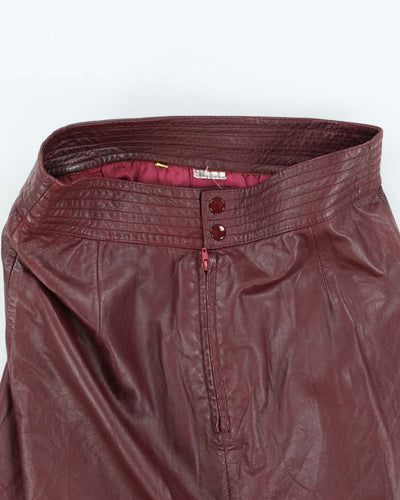 Vintage Red Leather Skirt - S