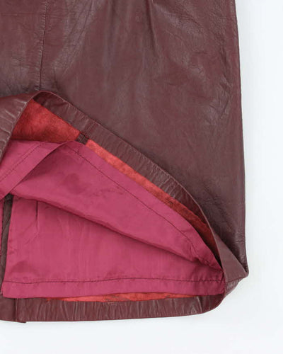 Vintage Red Leather Skirt - S