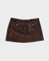 Vintage Guess Collection Brown Leather Mini Skirt - S