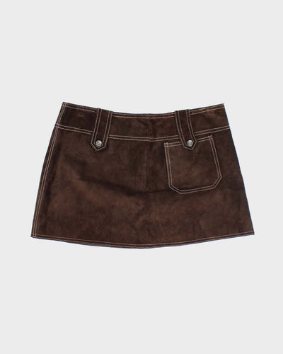Vintage Guess Collection Brown Leather Mini Skirt - S