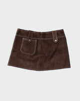 Vintage Guess Collection Brown Leather Mini Skirt - S