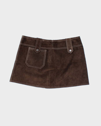 Vintage Guess Collection Brown Leather Mini Skirt - S