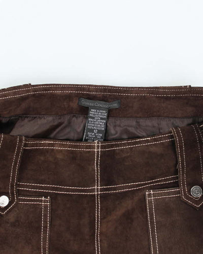 Vintage Guess Collection Brown Leather Mini Skirt - S