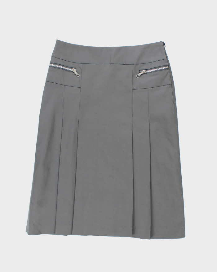 Y2k 00s Origins Grey Pleated Skirt  - S