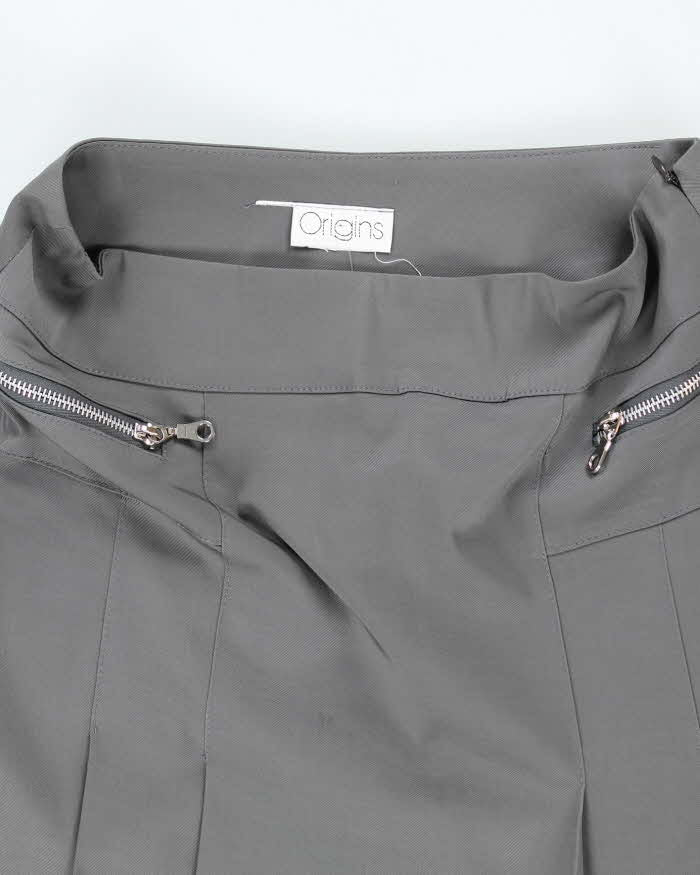 Y2k 00s Origins Grey Pleated Skirt  - S
