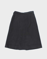 Vintage Jaeger Black Wool Skirt - XS