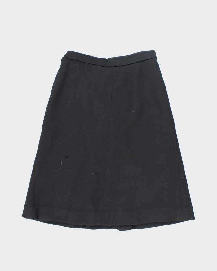 Vintage Jaeger Black Wool Skirt - XS