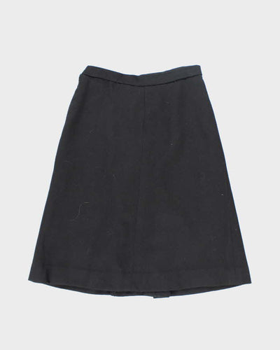 Vintage Jaeger Black Wool Skirt - XS