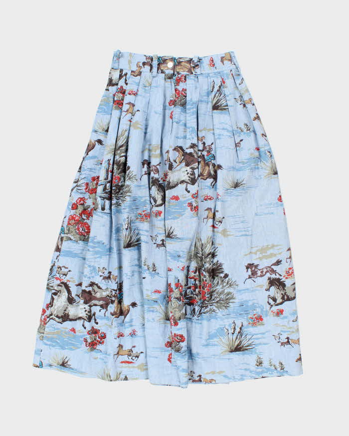 Vintage Ruff Hewn Horse Print Skirt - XS